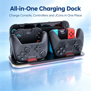 RGB Storage Station for Switch1/Switch 2 Convenient Joy-Con Grip ProHandheld charger Controller Dock Organizer Accessories