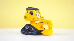 Mainan Bayi Truk Keruk Konstruksi Kartun Push Toy Tekan Pencet Berjalan Press Edukasi Lucu Motorik