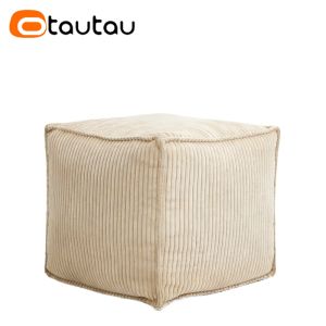 OTAUTAU Square Corduroy Bean Bag Ottoman Cover Footstool Pouf Stool Beanbag Cover JD052【No Filler!Need Buy Filler Yourself!】