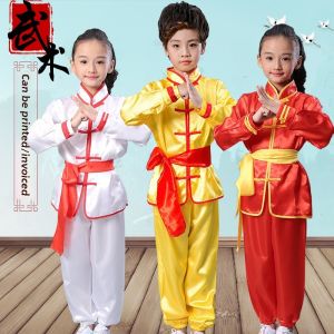 Childrens Martial Arts Training Clothes Short Sleeve Tai Chi Kung Fu Training Suit Elementary School Performance Costume Set
