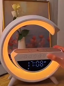 BT3401 Bluetooth speaker desk lamp LED clock display alarm clock atmosphere night light smart wireless mobile charger