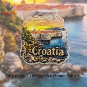 Croatia Seaside Sunset 3D Nam Châm Gắn Tủ Lạnh Du Lịch Thế Giới Sáng Tạo Lưu Niệm Cá Nhân Hóa Trang Trí Văn Phòng Tại Nhà Món Quà Độc Quyền
