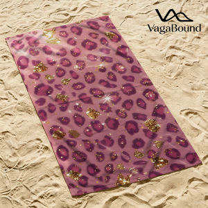 Pink Gold Leopard Print Quick Drying Beach Towels Lightweight Fast-drying Super Absorbent It is a must-have item for summer