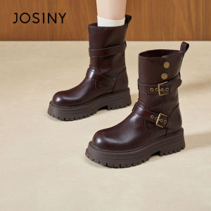 Josiny | Thick Heel Boots Women Slim Height Increasing Stylish Chelsea Boots
