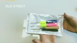 Sewing Craft Crochet Hook Needles 5pcs Set With Latch & Micro French Branding Hair Extensions Dreadlocks Wig Making Tools