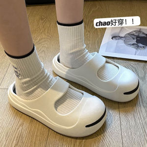 รองเท้าแตะผู้หญิงฤดูร้อนใส่ในบ้านปิดหัวน่ารักใส่ไปข้างนอกพื้นหนากันลื่นให้ความรู้สึกเหมือนอึรองเท้าแตะ EVA สำหรับผู้หญิง