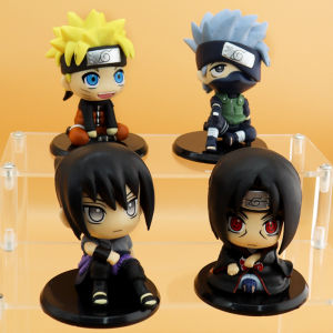 Anime Naruto Figure Uzumaki Naruto Kakashi Uchiha Sasuke Itachi Kawaii Q Version Action Figure Toys Car Decoration PVC Model Gift