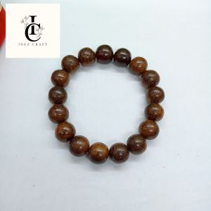 Gelang kayu kelor emas 12mm R96
