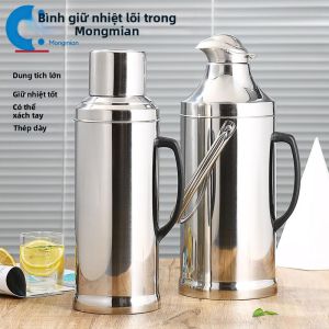 MENGMIAN | Insulated Thick Stainless Steel & Glass Hot Water Flask