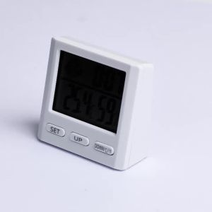 Indoor Digital Temperature Humidity Clock LCD Electronic Thermometer Meter With Stand Hygrometer Humidity Gauge Digital