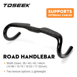 TOSEEK 8K Glossy Road Carbon Handlebar 380/400/420/440mm UD Matt Internal Routing Road Bicycle Handle Bar Bike Accessories ﻿