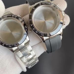 Tandorio | VK63 Watch Case 39mm for Speed Master Model Men Watch for VK63 VK64 Quartz Movement MOD Cases Sapphire Chronograph Stop Watch