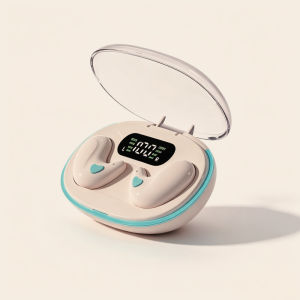 True Wireless Ultra-Mini Sleep Earbuds Ergonomic Design for Music Side Sleepy Small Ears Portable Bluetooth Headphones with Mic