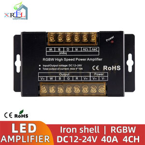 RGBW Led Strip High Speed Power Amplifier DC 5V 12V 24V 40A 4 Channel Constant Voltage PWM Controller Dimming Signal Extender Repeater