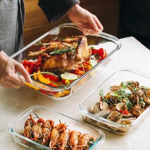 DONGZHIHUI | Durable Heat-resistant Glass Dish Large Microwave and Oven Use
