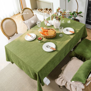 Matcha Green Net Red Herringbone Tablecloth Accessible Luxury Fancy Coffee Table Mats Waterproof Oil-Proof Disposable Dining Table Cushion Pure Color