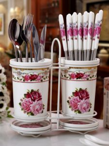 Ceramic Chopsticks Holder Chopsticks Box Chopsticks Basket Drain Chopsticks Cage Frame Kitchen Chopsticks Tube Chopstick Holder For Home Storage Bucket