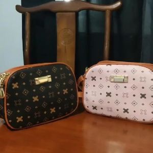 Homer Happy PU Leather Sling Bag for Women Three Layer Compartment Crossbody Bag for Women