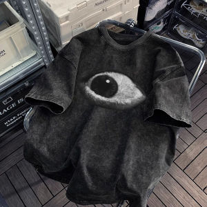 เสื้อยืดแขนสั้นผู้ชายทรงหลวมสไตล์อเมริกัน ผ้าฝ้ายแท้ ทรงหลวม สไตล์ฤดูร้อน เสื้อคู่สำหรับผู้ชายและผู้หญิง แฟชั่นฤดูร้อน