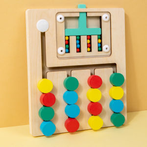 Montessori Wooden Color Matching Puzzles Preschool Learning Toys Matching Brain Teasers Logic Game for Kids 3 4 5 6 7 Years Old
