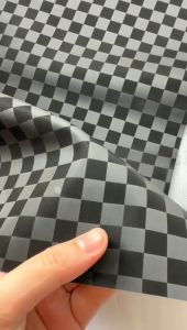 Kulit Motif Catur 3D Ukuran 46 x 90 cm Jok Motor Mobil Sofa PU Lembaran Premium SB TECH Murah Tebal