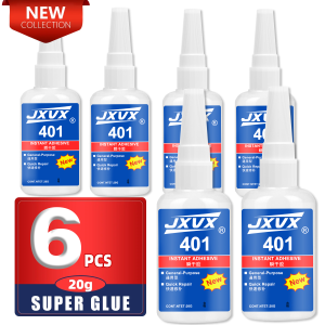 401 Super Glue Extra Forte Professional Instant Quick-drying Thick Cyanoacrylate Adhesive Transparent Fast Drying Odorless leather rubber wood Metal Long Lasting Bonding Liquid Glue Tool20ml.