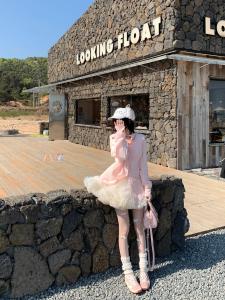 Váy Ngắn Chữ a Xếp Ly Cao Cạp Cao Phong Cách Pháp Mùa Xuân Hè Cho Nữ Váy Ngắn Thường Ngày Bằng Vải Polyester