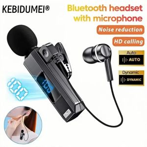 KEBIDU | M1 Lavalier Business Bluetooth 5.5 Headset 30H With HD Mic LED Power Digital Display Noise Cancelling HIFI Wireless Headphone