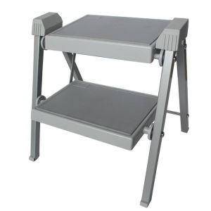 Kitchen Foldable Two-Step Ladder Indoor Multi-Functional Small Hanging Staircase Household Iron Tool Ladder with 150kg Load