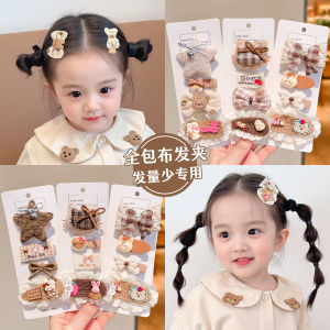 Cute Girl Hair Clip Coffee Color Side Bangs Floral Design Non-Damaging Hair Accessories for Children Baby Fashion Accessories