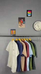 Kemeja kerah koko | kemeja polos pria kerah sanghai lengan pendek