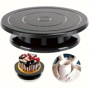 1pcs พลาสติกหมุนเค้ก TurntableCake ตกแต่งแกะสลักเครื่องปั้นดินเผา Turntable ครัวเบเกอรี่เครื่องมือ DIY แม่พิมพ์อุปกรณ์เบเกอรี่