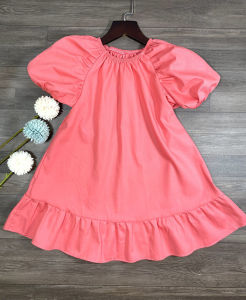 Đầm bé gái váy trẻ em phong cách Hàn Quốc  Bitikids hồng cánh sen từ 0-8 tuổi