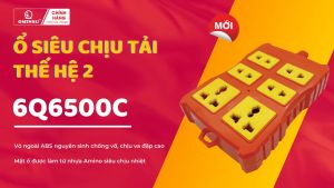 Ổ cắm điện 6 lỗ chịu tải cao 6500W OMINSU 6Q6500C lõi sứ chống cháy chịu va đập dùng cho công trường cắm lẩu bếp từ