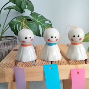 ตุ๊กตาไล่ฝน Rain doll ผลิตจากเซรามิค โมบายแขวนปะตู โมบายปขวนหน้าต่าง กระดิ่งแขวนประตู