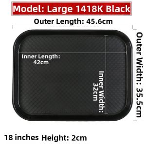 Non-slip Durable Plastic Tray Rectangular