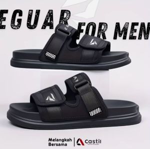 Sandal Pria Casual Kekinian Sendal Cowok Keren Terbaru Bahan Karet Anti Slip