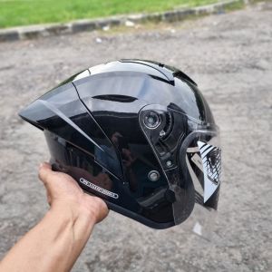 Helm pria keren X7 solid half face terbaru 2025