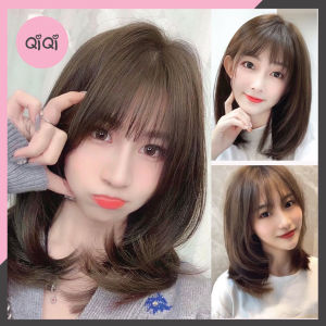 Tóc giả nguyên đầu CAO CẤP tóc tỉa cụp ngang vai mái trẻ trung Qiqishop