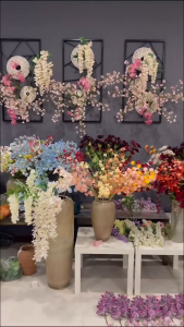 ABS 85CM Artificial Delphinium Hyacinth Fake Folwer Bunga Tiruan Murah Plastik Wedding Party Decoration Centerpiece Arrangement  Home Deco Hantaran Pelamin 假花婚礼装饰