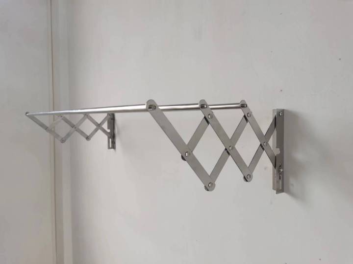 ราวตากผ้า ราวติดผนังสแตนเลส พับได้ ท่อเล็ก มี 3 ขนาดให้เลือก：( 65 cm / 75 cm / 100 cm )