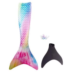 gumahus | Mermaid Performance Swimsuit Set with Fish Tail and Princess Skirt for Girls