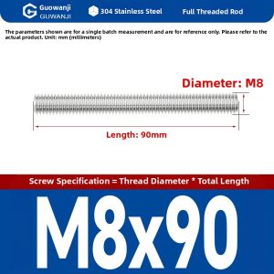 GUWANJI | 304 Stainless Full Threaded Screw Rods