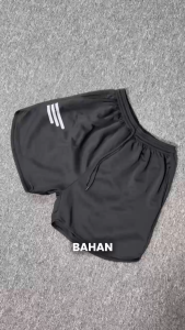 STRONG PANTS Celana Training Pendek Wanita Saku Resleting Hitam Casual Sport