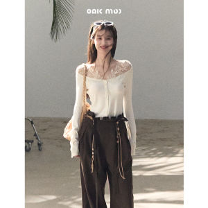 OAKMOO | Áo Cardigan Len Ôm Body Cổ V Viền Ren
