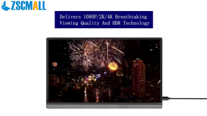 【Local Warehouse】ZSCMALL 13.5 Inch 2K  Designer IPS Portable Monitor，100%sRGB 400nit 8-bit 1500:1USB-C HDMI Ultra-Slim Gaming Display Built-in Stand Speakerwith Smart Cover for Laptop PC Mac Phone PS4/5 Travel Monitors【Delivered Whinin 72 Hours】