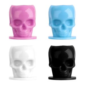 100/200pcs Disposable Skull Tattoo Ink Cups With Base Self-stand Coloring Cup Permanent Makeup Pigment Holder Container Cap Tattoo Accessory Supplies