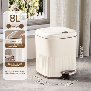 MEIZHUFU | Lidded Footstep Large Capacity Trash Can