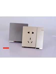 Switch Board Household 86 Type 5 Hole 16A Air Conditioner Wall Gold Gray Fashionable Large Panel