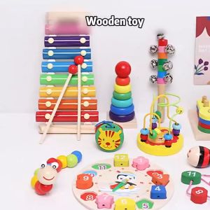 COOLToy Mainan Anak Basic Kayu Edukasi Sensory Montessori Mini Round Beads Mainan Shape Geometri